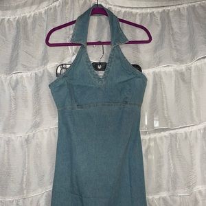 Strapless denim dress